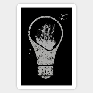 Light Bulb - Sail Ship Sticker